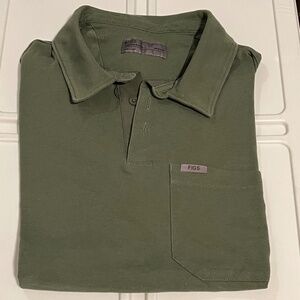 Men's Figs Pro - Washed Olive Technical Pique - Slim Shortsleeve Polo (Medium)